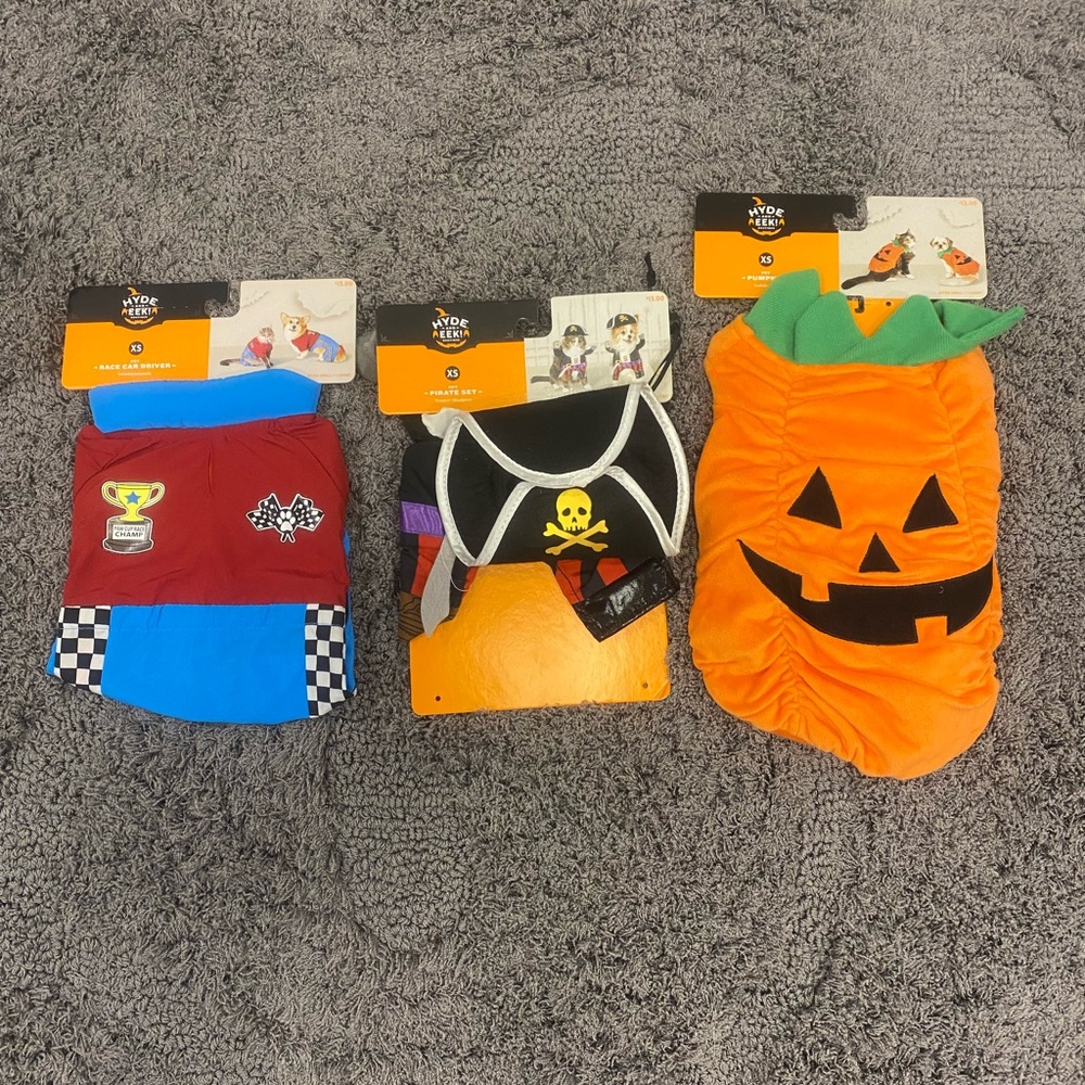 Hyde & EEK! Set of 3-Dog Halloween Costumes Lot of XS